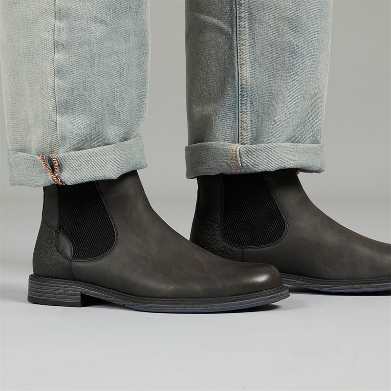 Fluid Mens Camden Casual Chelsea Boots Black