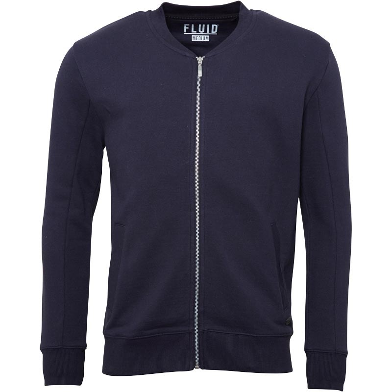 Buy Fluid Mens Brushback Fleece Bomber Jacket Navy