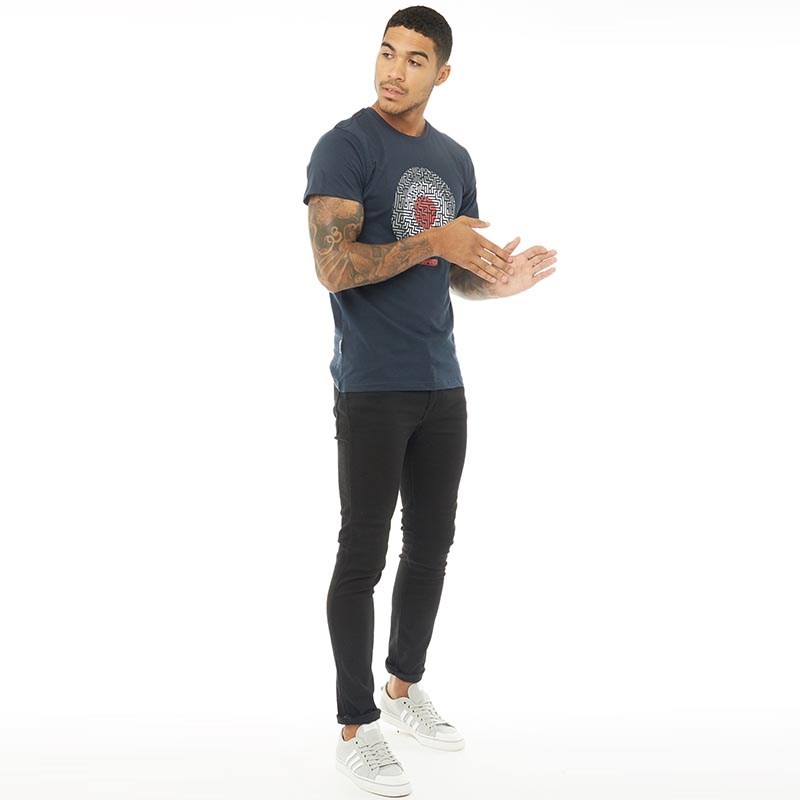 Lambretta Mens Geometric Target T-Shirt Navy