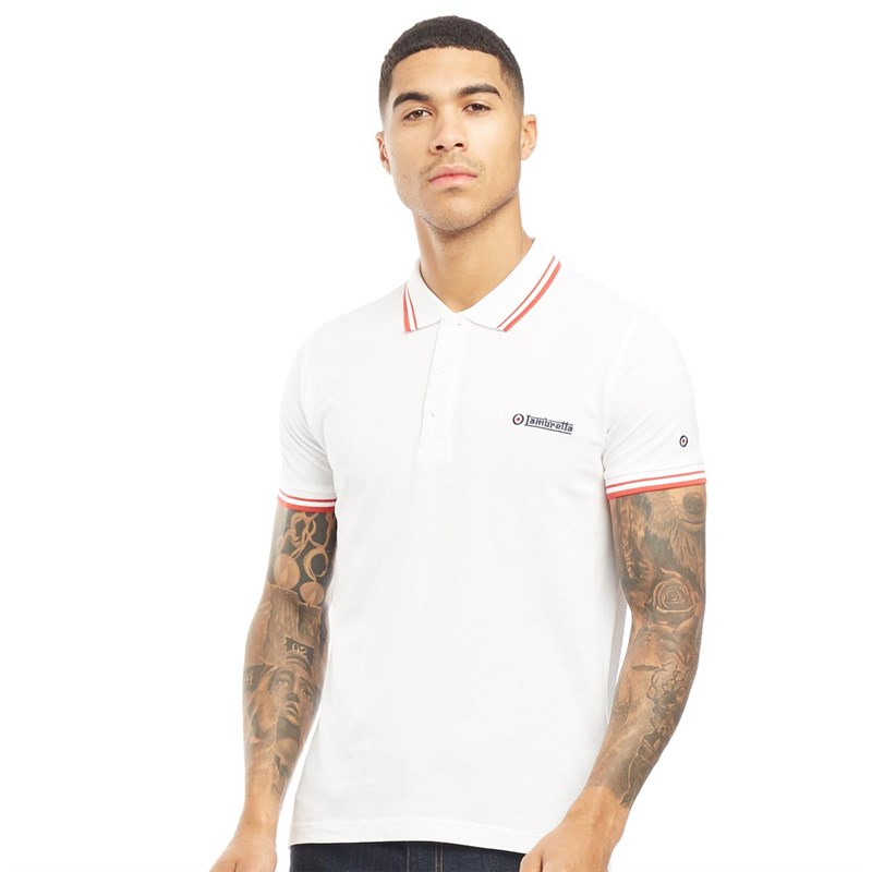 Buy Lambretta Mens Polo White