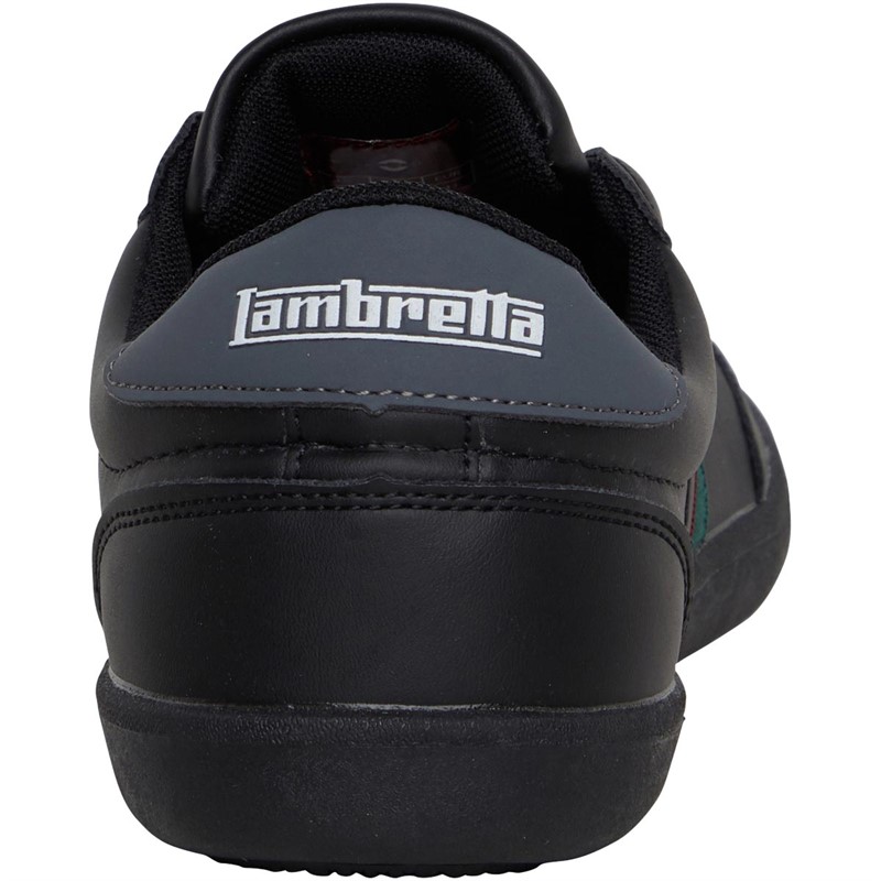 Lambretta Mens Vulkan Trainers Black PU