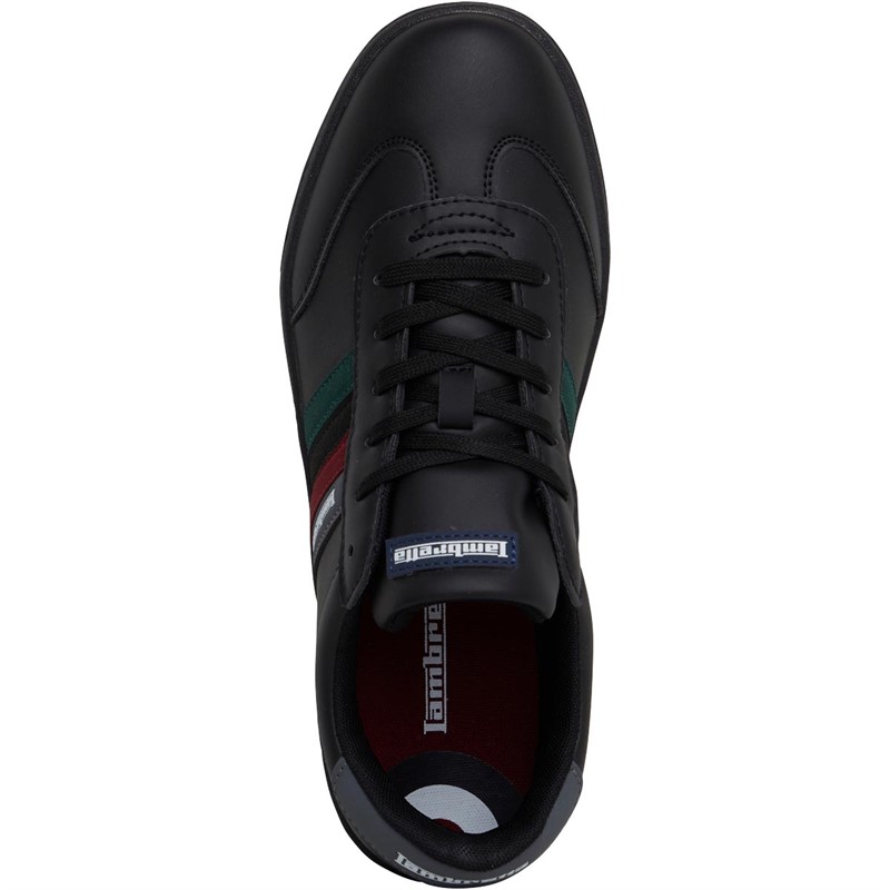 Lambretta Mens Vulkan Trainers Black PU