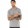 Lambretta Mens Triple Tipped Polo Grey/White/Blue/Navy