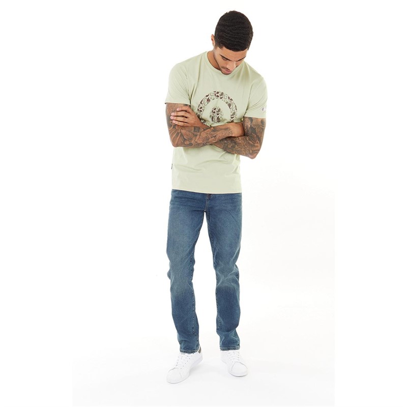 Lambretta Mens Paisley Target T-Shirt Stone