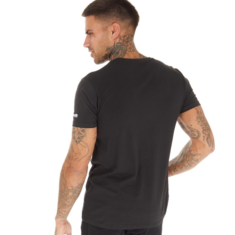 Lambretta Mens Chest Stripe T-Shirt Black