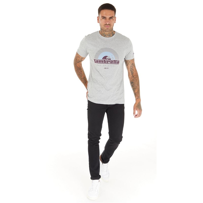 Lambretta Mens Record T-Shirt Grey Marl