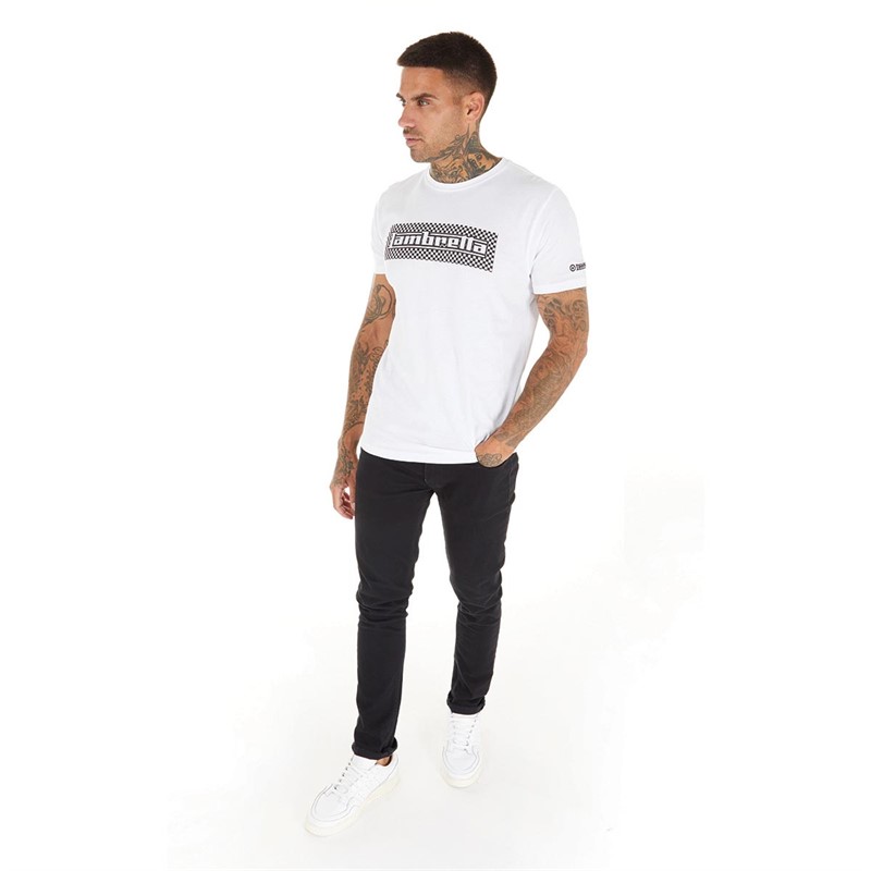 Lambretta Mens Two Tone Box T-Shirt White