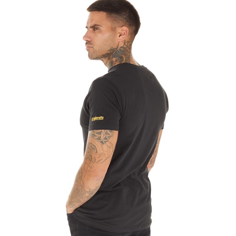 Lambretta Mens Two Tone Box T-Shirt Black/Gold