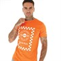 Lambretta Mens Checker Board T-Shirt Burnt Orange