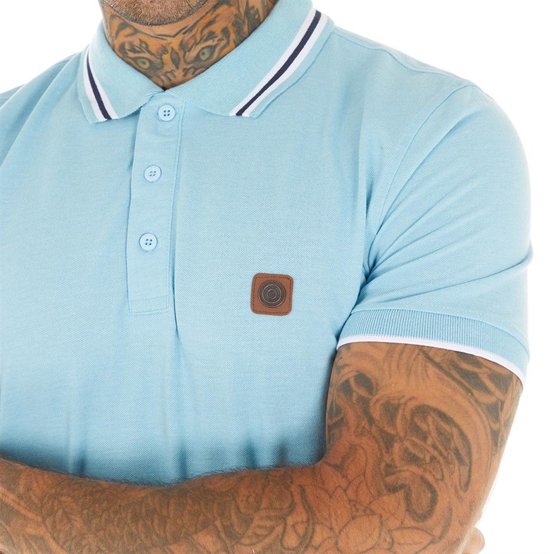 Lambretta Mens Dress Polo Sky Blue