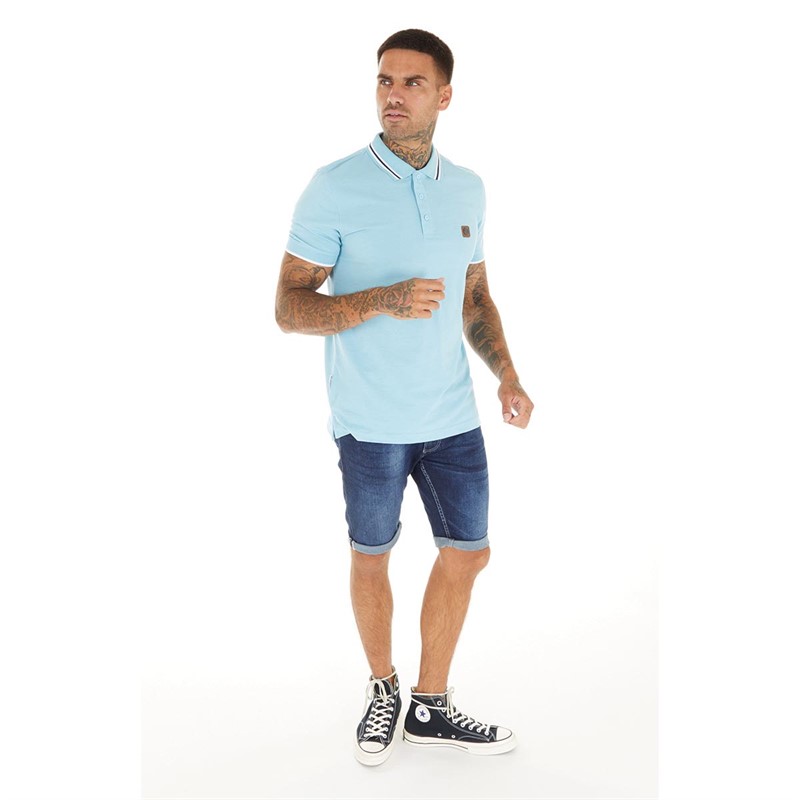 Lambretta Mens Dress Polo Sky Blue