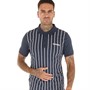 Lambretta Mens Pinstripe Polo Navy/White