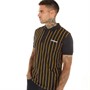 Lambretta Mens Pinstripe Polo Black/Gold