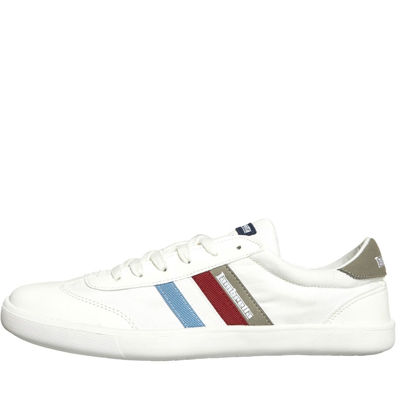 Lambretta Mens Vulkan Trainers White/Grey