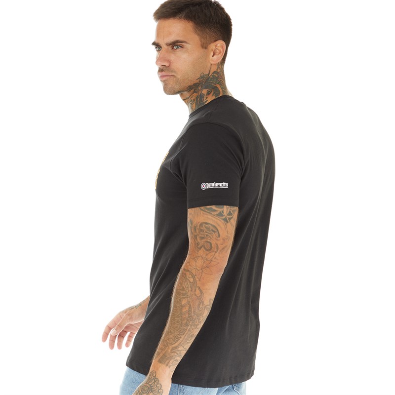 Lambretta Mens Checker Box T-Shirt Black
