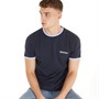 Lambretta Mens Triple Tipped Pique T-Shirt Navy
