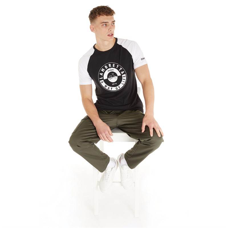 Lambretta Mens Scooter T-Shirt Black/White