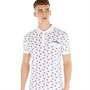 Lambretta Mens Paisley Polo White/Navy