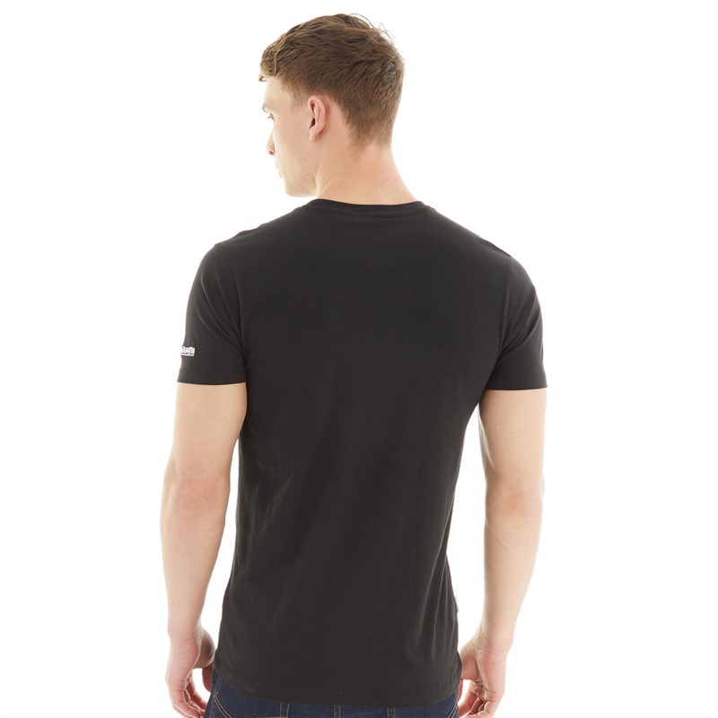 Lambretta Mens Paisley Logo T-Shirt Black