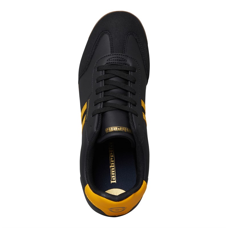 Lambretta Mens Tackle Trainers Black/Gold