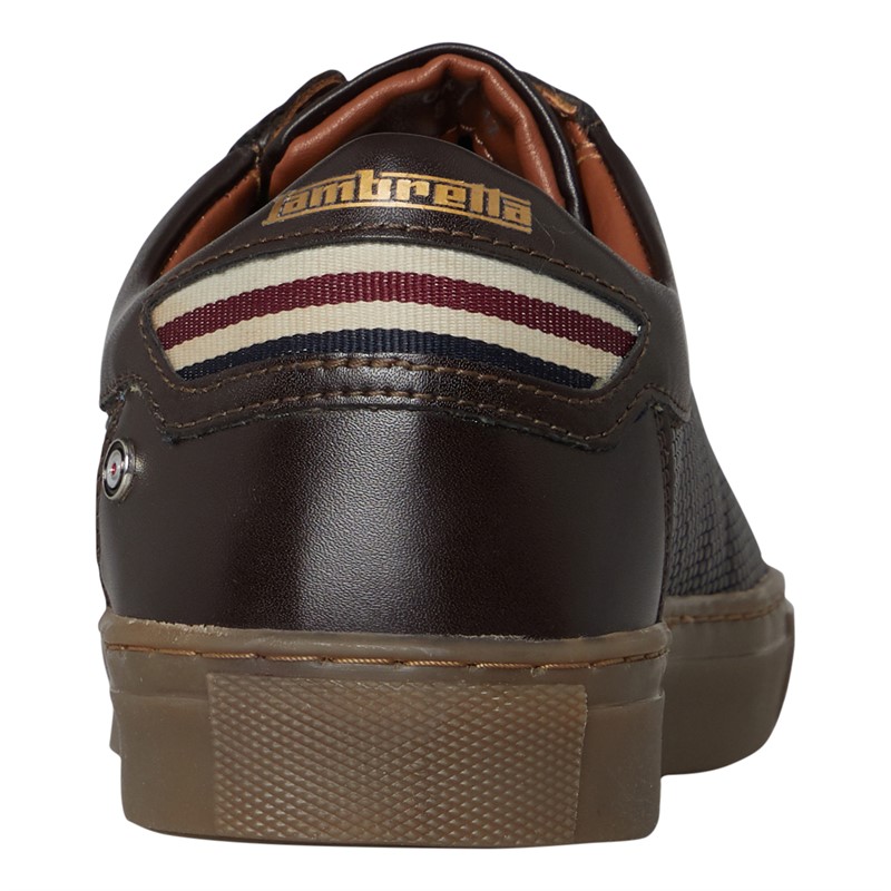 Lambretta Mens Polter Trainers Chocolate/Gum