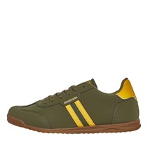 Lambretta Mens Tackle Trainers Khaki/Gold