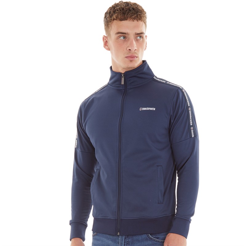 Buy Lambretta Mens Half Taped Track Jacket Navy