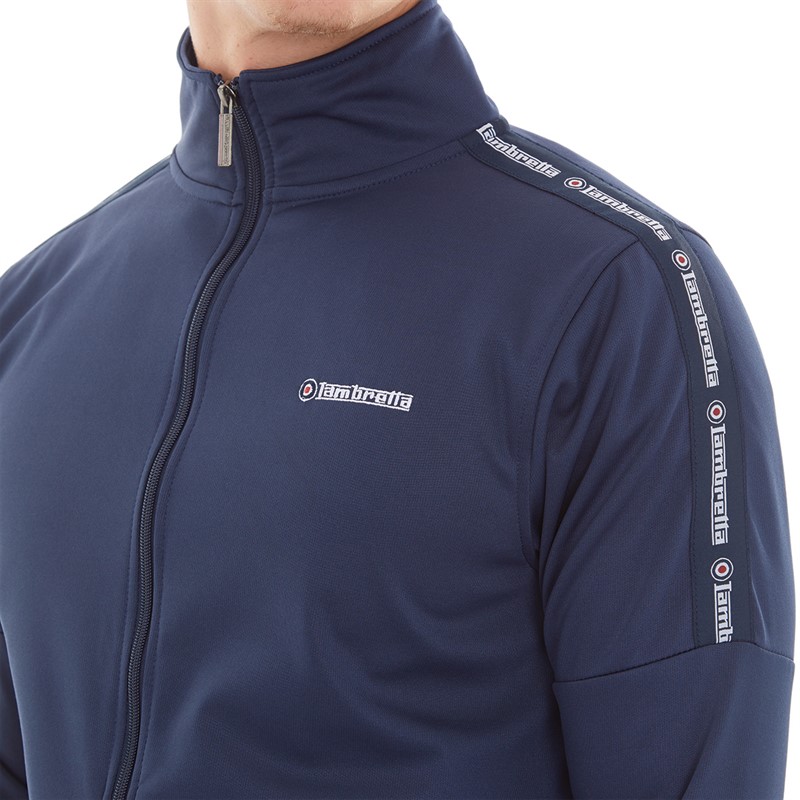 Lambretta Mens Half Taped Track Jacket Navy