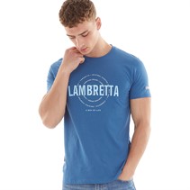 Lambretta Mens Target Text T-Shirt Dark Blue