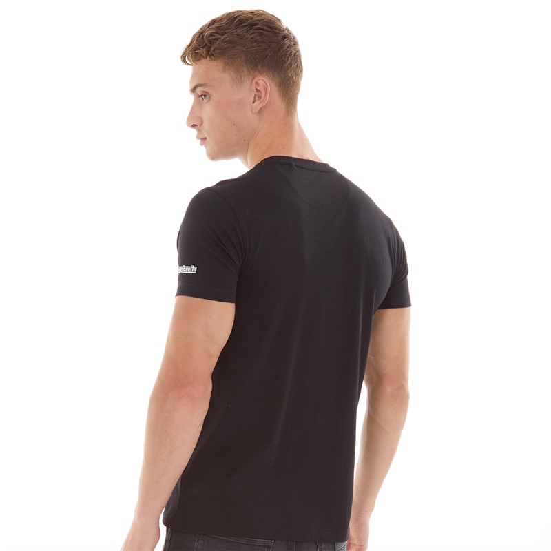 Lambretta Mens Two Tone Logo T-Shirt Black