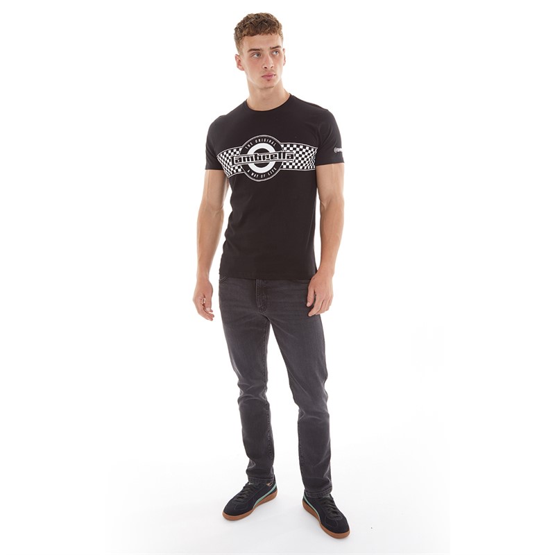 Lambretta Mens Two Tone Logo T-Shirt Black