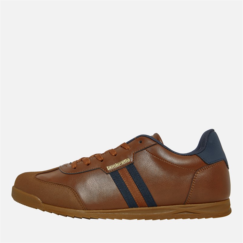Lambretta Mens Tackle Trainers Tan/Navy - Size 11