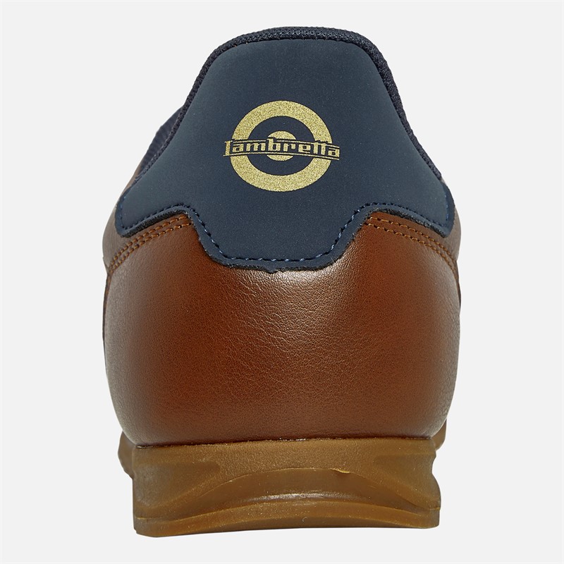 Lambretta Mens Tackle Trainers Tan/Navy