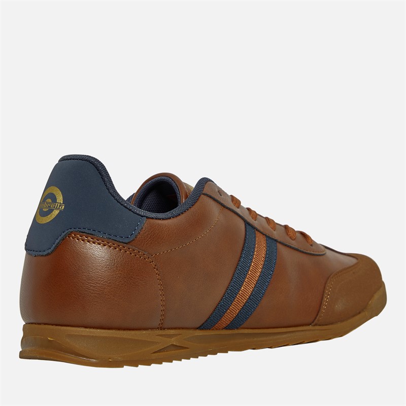 Lambretta Mens Tackle Trainers Tan/Navy