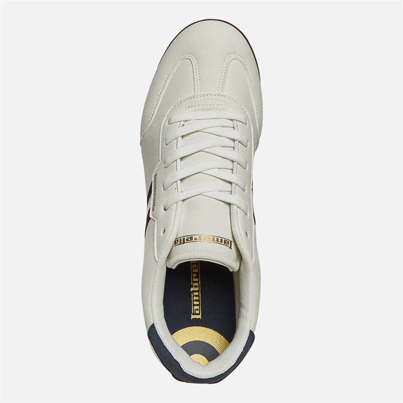 Lambretta Mens Tackle Trainers White/Navy
