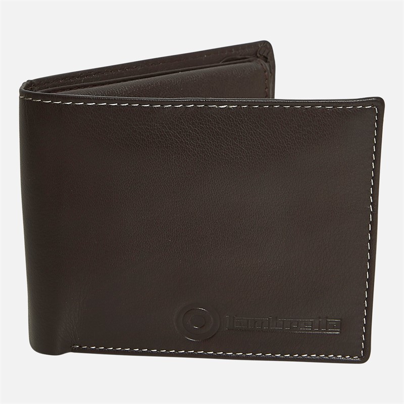 Lambretta Mens Leather Wallet Dark Brown