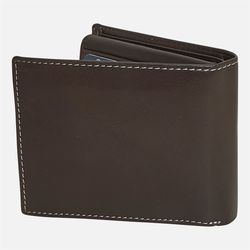 Lambretta Mens Leather Wallet Dark Brown