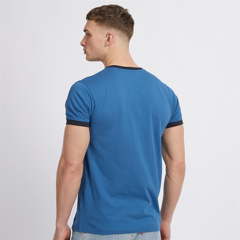 Lambretta Mens Two Tone Ringer T-Shirt Dark Blue