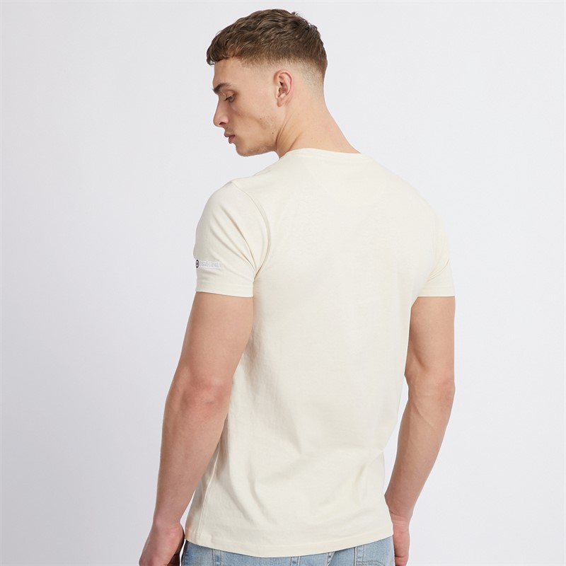 Lambretta Mens Vertical Stripe T-Shirt Whitecap Grey