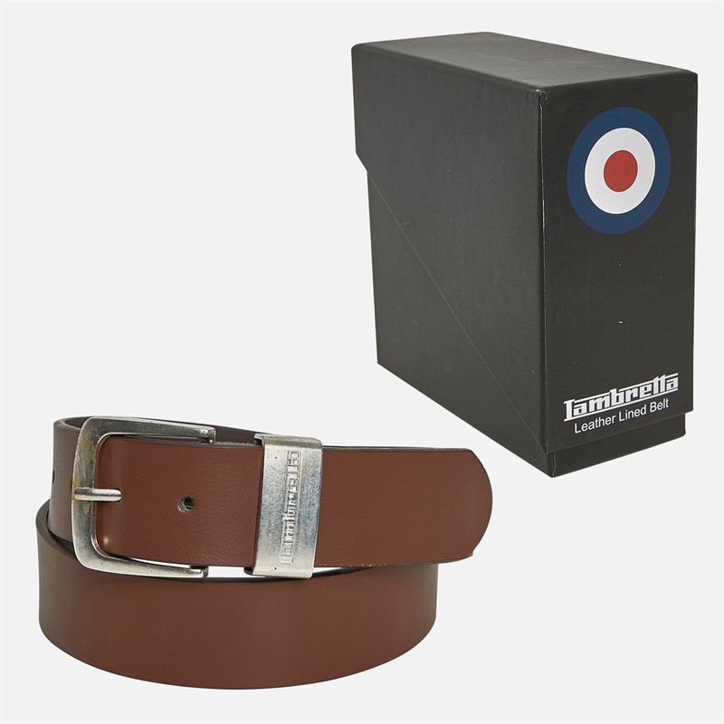 Lambretta Mens Leather Belt Tan