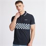 Lambretta Mens Two Tone Tipped Polo Navy/Clear Sky