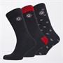 Lambretta Mens Three Pack Target Socks Navy/Red/White