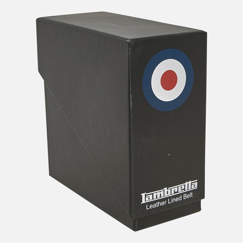 Lambretta Mens Leather Belt Black
