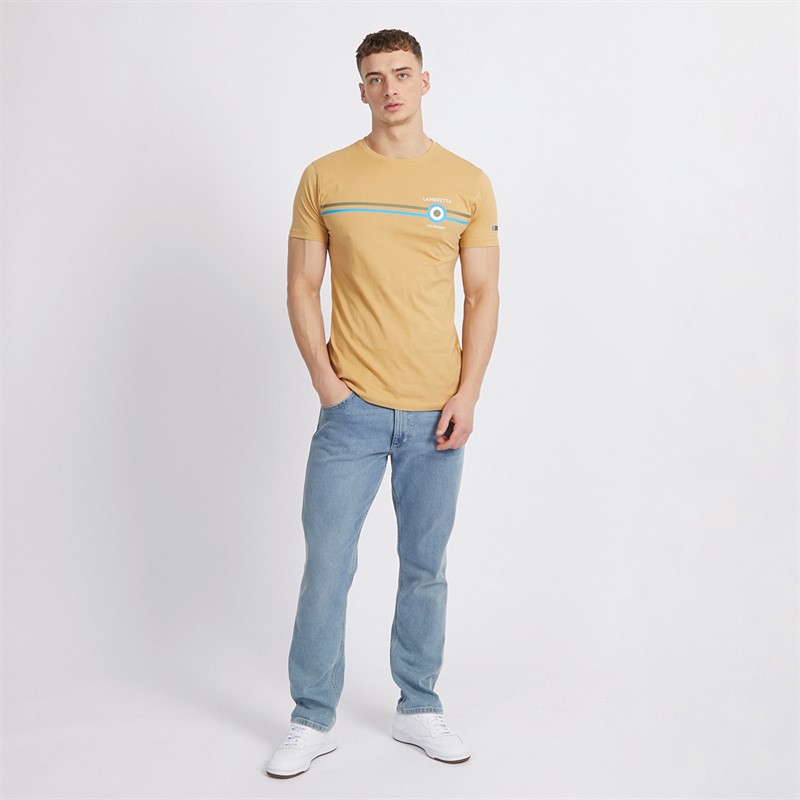 Lambretta Mens Classic Stripe T-Shirt Sand