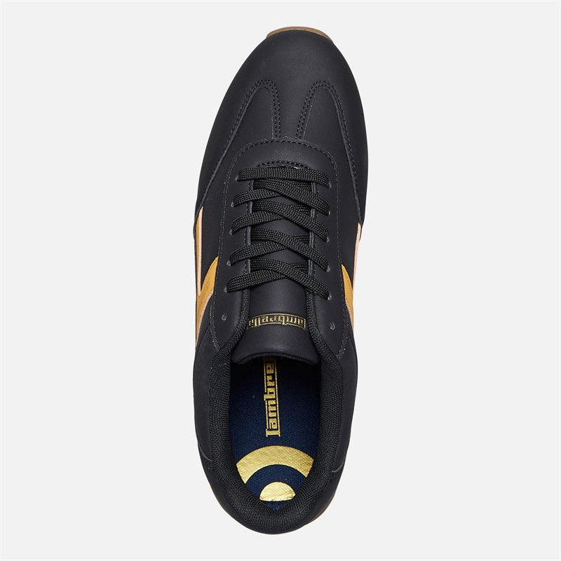 Lambretta Mens Panther Trainers Black/Gold