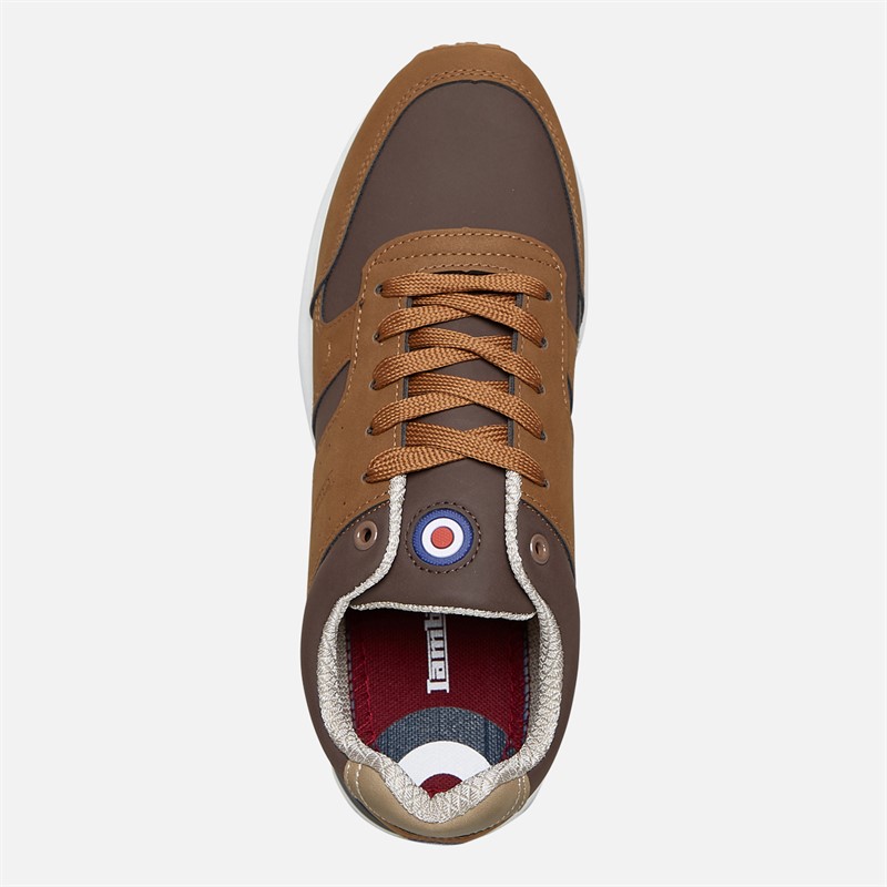 Lambretta Mens Echo 2 Trainers Tan/Choc