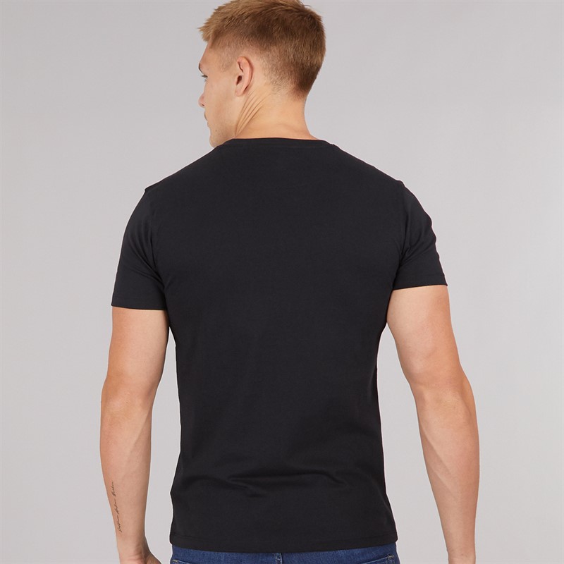 Lambretta Mens Two Tone Panel T-Shirt Black/White