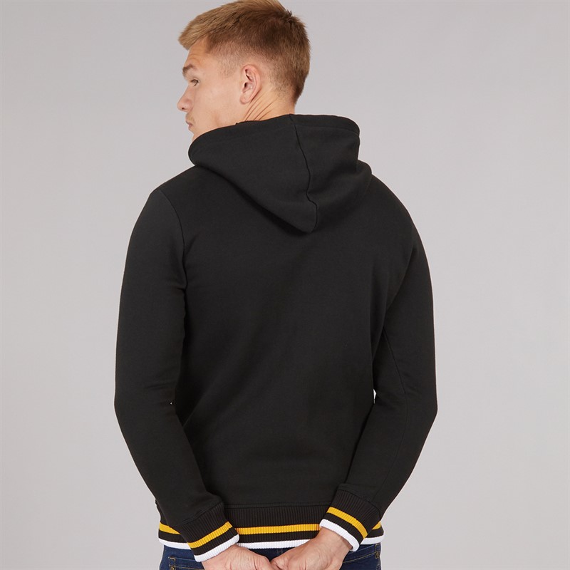 Lambretta Mens Full Zip Hoodie Black/Gold