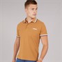 Lambretta Mens Triple Tipped Polo Tobacco White/Cream/Navy