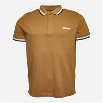 Lambretta Mens Triple Tipped Polo Tobacco White/Cream/Navy